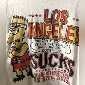 Bootleg Bart Simpson The Simpsons Graphic Tee short sleeve shirt Bulls Lakers